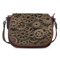 Steampunk Brass Gears And Cogs Print Saddle Bag
