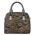 Steampunk Brass Gears And Cogs Print Shoulder Handbag