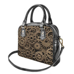 Steampunk Brass Gears And Cogs Print Shoulder Handbag