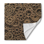 Steampunk Brass Gears And Cogs Print Silk Bandana