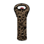 Steampunk Brass Gears And Cogs Print Single Neoprene Wine Tote