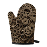 Steampunk Brass Gears And Cogs Print Single Oven Mitt