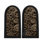 Steampunk Brass Gears And Cogs Print Skillet Handle Cover