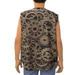Steampunk Brass Gears And Cogs Print Sleeveless Baseball Jersey