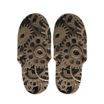 Steampunk Brass Gears And Cogs Print Slippers