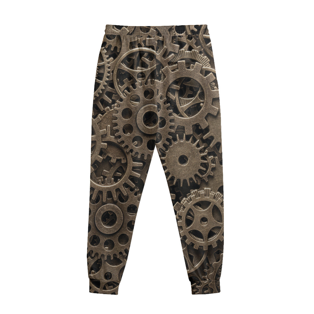 Steampunk Brass Gears And Cogs Print Sweatpants