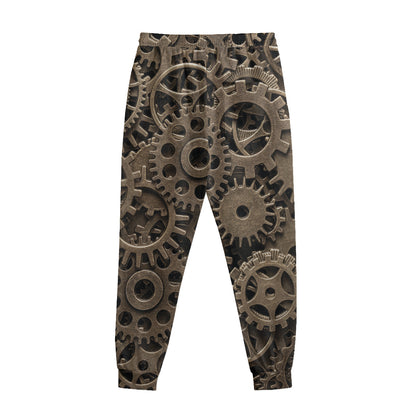 Steampunk Brass Gears And Cogs Print Sweatpants