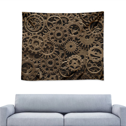 Steampunk Brass Gears And Cogs Print Tapestry