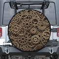 Steampunk Brass Gears And Cogs Print Tire Cover