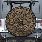 Steampunk Brass Gears And Cogs Print Tire Cover With Camera Hole