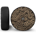 Steampunk Brass Gears And Cogs Print Tire Cover With Camera Hole