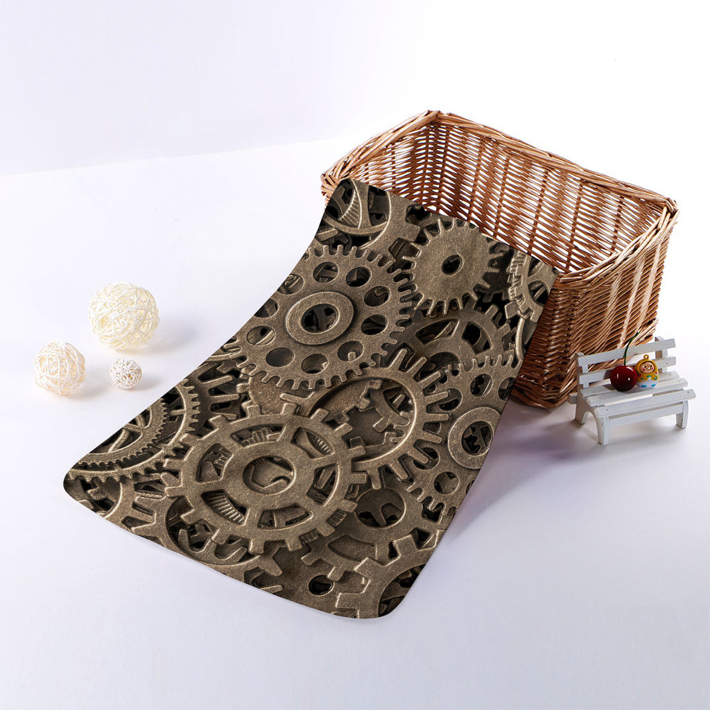 Steampunk Brass Gears And Cogs Print Towel