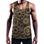 Steampunk Brass Gears And Cogs Print Training Tank Top