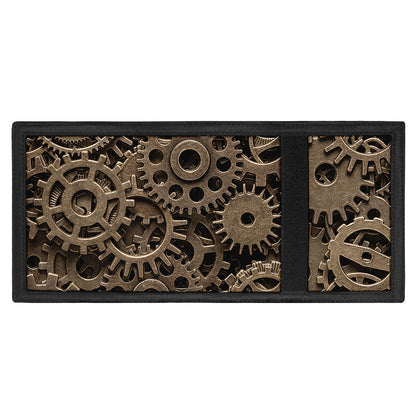 Steampunk Brass Gears And Cogs Print Trifold Wallet
