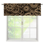 Steampunk Brass Gears And Cogs Print Window Valance