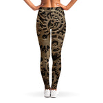 Steampunk Brass Gears And Cogs Print Women's Leggings