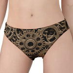 Steampunk Brass Gears And Cogs Print Women's Panties