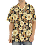 Steampunk Chamomile Pattern Print Aloha Shirt