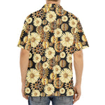 Steampunk Chamomile Pattern Print Aloha Shirt