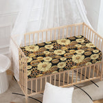 Steampunk Chamomile Pattern Print Baby Crib Sheet
