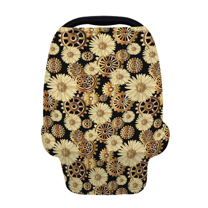 Steampunk Chamomile Pattern Print Baby Seat Cover