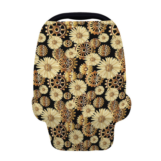 Steampunk Chamomile Pattern Print Baby Seat Cover