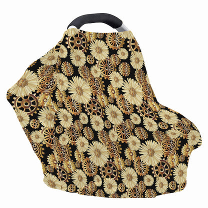 Steampunk Chamomile Pattern Print Baby Seat Cover