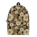 Steampunk Chamomile Pattern Print Backpack