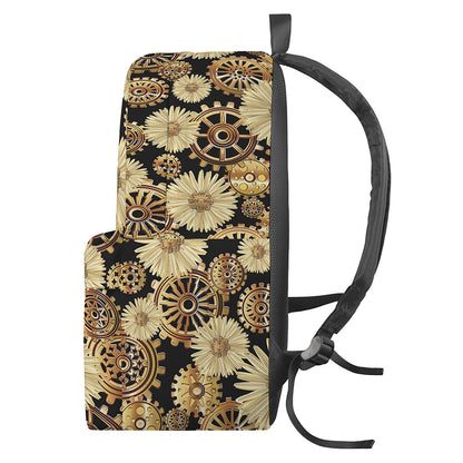 Steampunk Chamomile Pattern Print Backpack