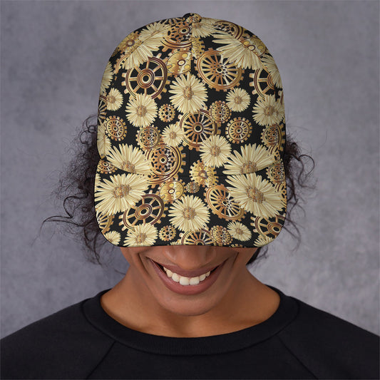 Steampunk Chamomile Pattern Print Baseball Cap