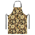 Steampunk Chamomile Pattern Print Bib Apron With Pocket