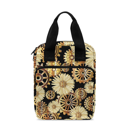 Steampunk Chamomile Pattern Print Bible Tote Bag