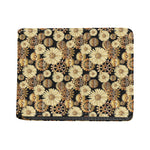 Steampunk Chamomile Pattern Print Bifold Wallet