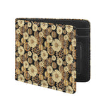 Steampunk Chamomile Pattern Print Bifold Wallet