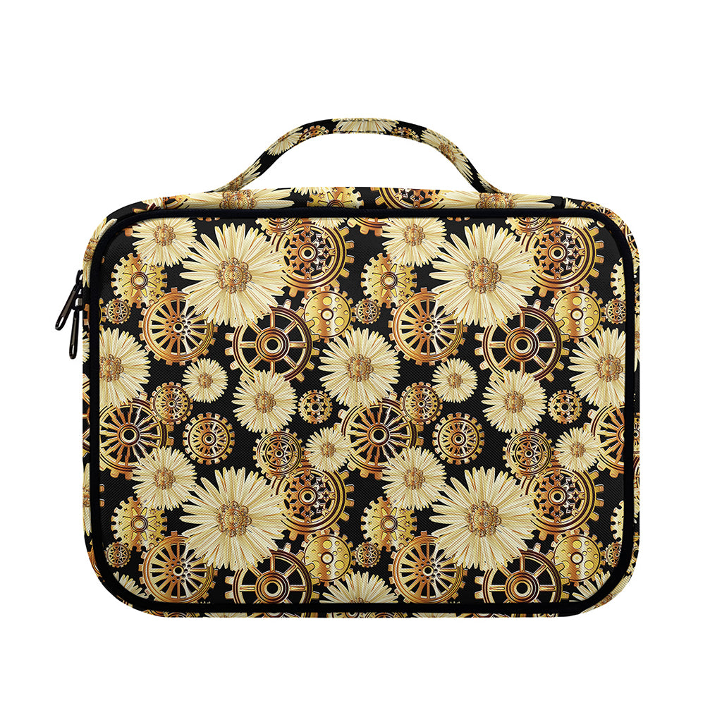 Steampunk Chamomile Pattern Print Briefcase Bible Bag