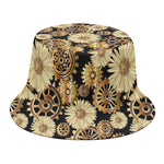 Steampunk Chamomile Pattern Print Bucket Hat