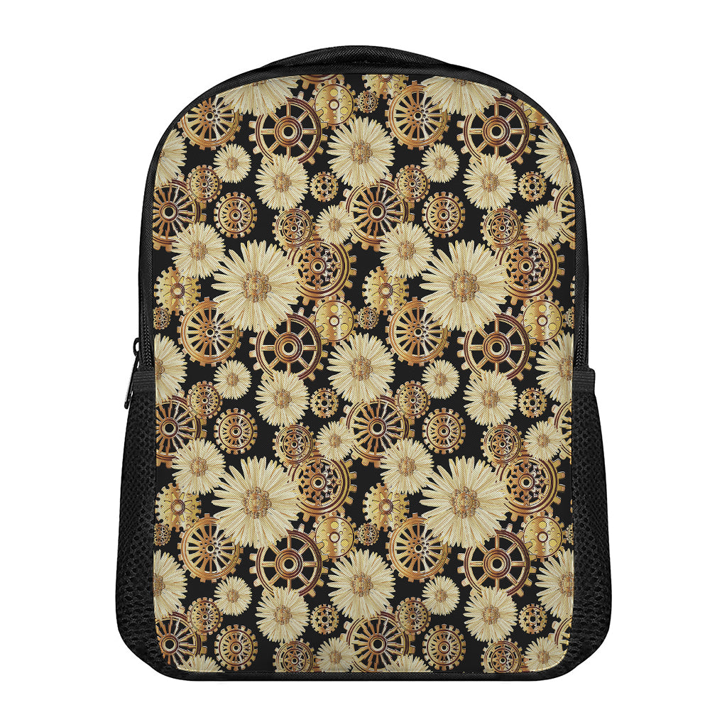 Steampunk Chamomile Pattern Print Casual Backpack