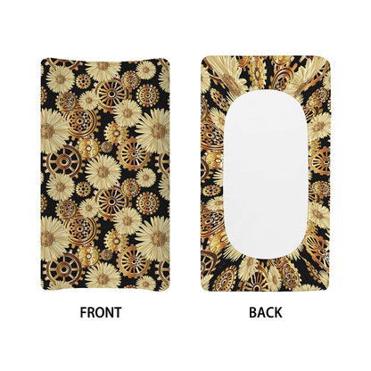 Steampunk Chamomile Pattern Print Changing Pad Cover