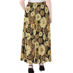 Steampunk Chamomile Pattern Print Chiffon Maxi Skirt