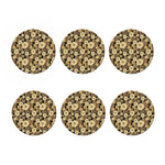 Steampunk Chamomile Pattern Print Coaster Set