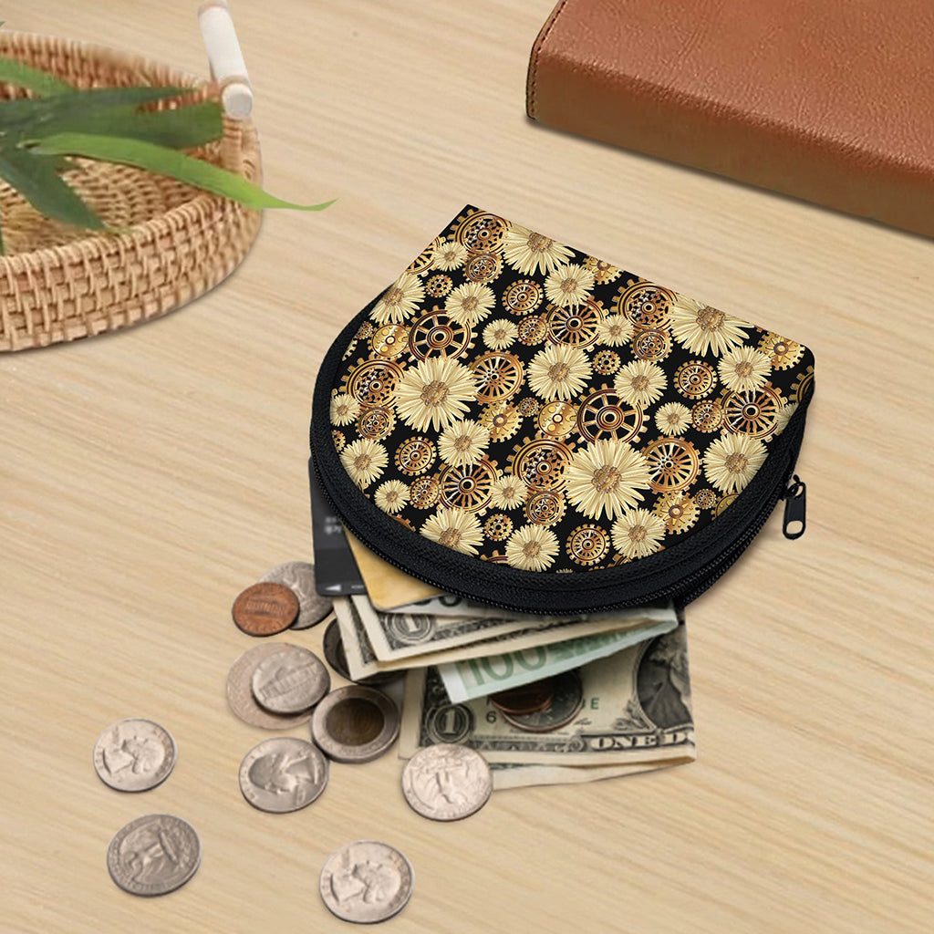 Steampunk Chamomile Pattern Print Coin Purse