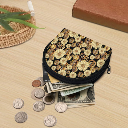 Steampunk Chamomile Pattern Print Coin Purse