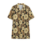 Steampunk Chamomile Pattern Print Cotton Hawaiian Shirt