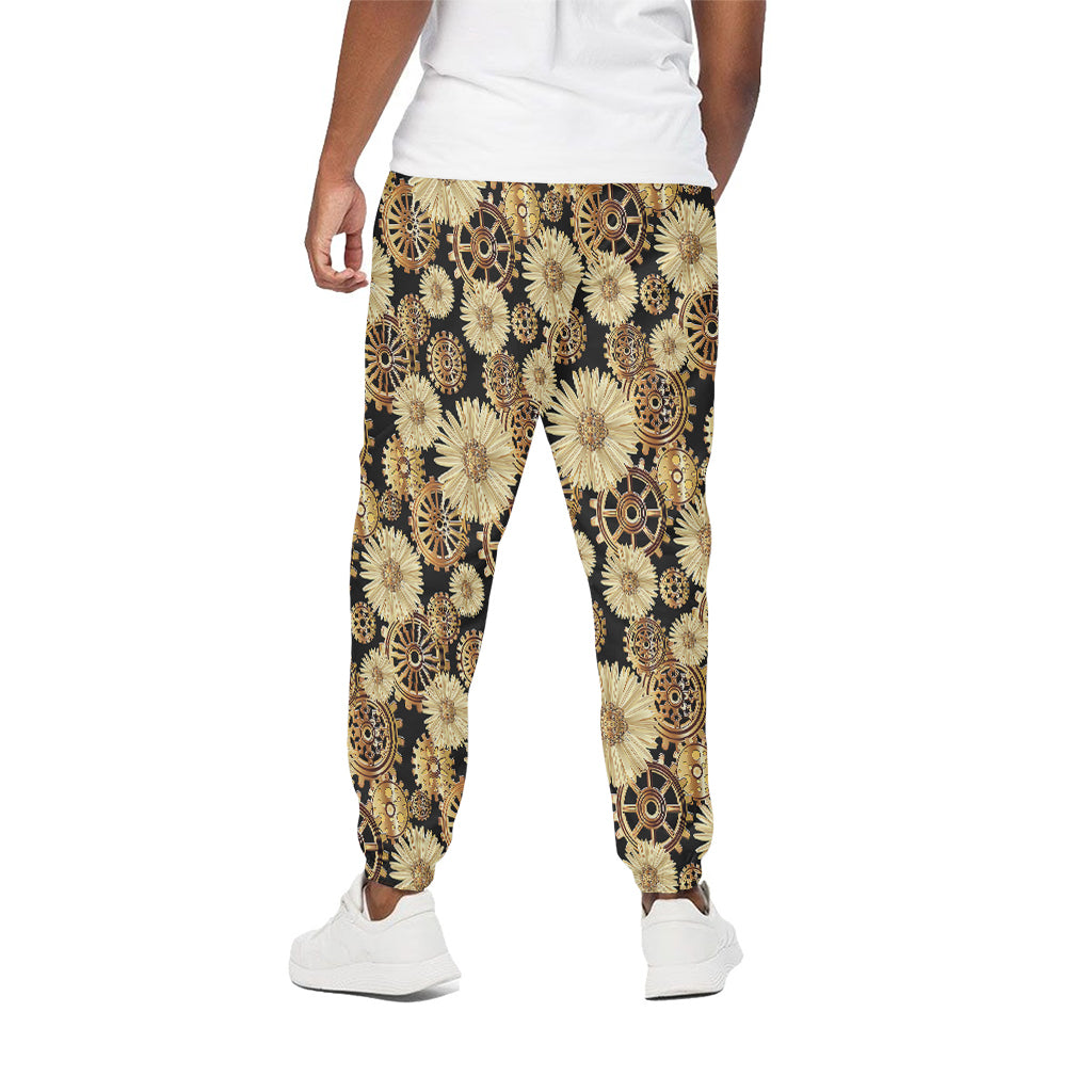 Steampunk Chamomile Pattern Print Cotton Pants