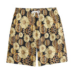 Steampunk Chamomile Pattern Print Cotton Shorts