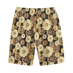 Steampunk Chamomile Pattern Print Cotton Shorts