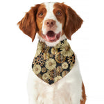 Steampunk Chamomile Pattern Print Dog Bandana