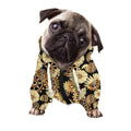 Steampunk Chamomile Pattern Print Dog Zip Up Hoodie