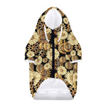 Steampunk Chamomile Pattern Print Dog Zip Up Hoodie