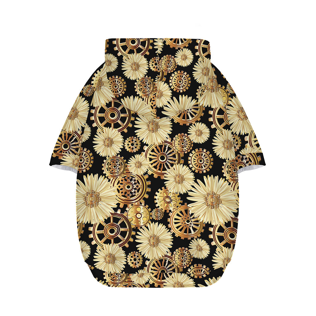 Steampunk Chamomile Pattern Print Dog Zip Up Hoodie